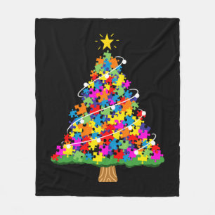 Autisme-kerstboom Fleece Deken
