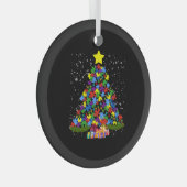Autisme - kerstboom glas ornament (Voorkant Rechts)