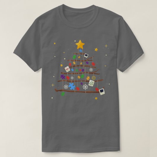 Autisme kerstboom - Puzzle Piessenbewustmakingsdag T-shirt (Design voorkant)