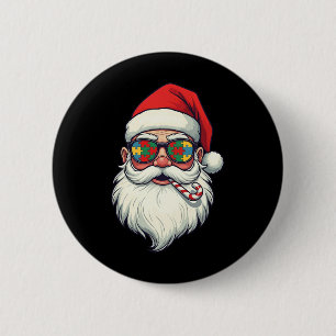 Autisme Kerstman Suikerstok Kerstmis Vrouwen Manne Ronde Button 5,7 Cm