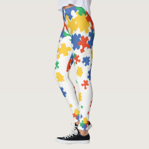 Autisme kleurige puzzelstukjes leggings