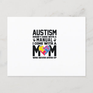 Autisme komt niet met een handleiding uitnodiging briefkaart