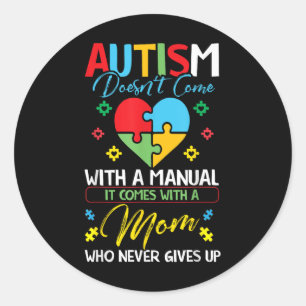 Autisme komt niet met een handmatig bewustzijn met ronde sticker