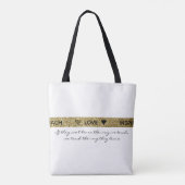 Autisme Leraar Glitter Goud Zwart en Wit Quote Draagtas (Achterkant)