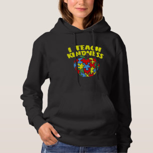 Autisme leraar I Teach Kindness Apple Puzzle Aware Hoodie
