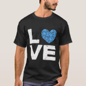 Autisme Love Awareness Blue Puzzle Heart Autistic T-shirt (Voorkant)