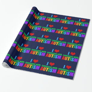 Autisme Love Rainbow Family Support Colorful Cute Cadeaupapier