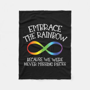 Autisme maakt de oneindigheid van de regenboog teg fleece deken