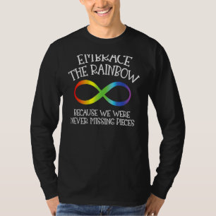 Autisme maakt de oneindigheid van de regenboog teg t-shirt