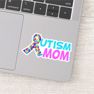 Autisme Mam Cute Pink Blue Moederdag Sticker