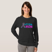 Autisme Mam Cute Pink Blue Moederdag T-shirt (Voorkant volledig)