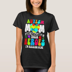 Autisme Mam Groovy Hart Puzzel Autisme Bewustzijn T-shirt