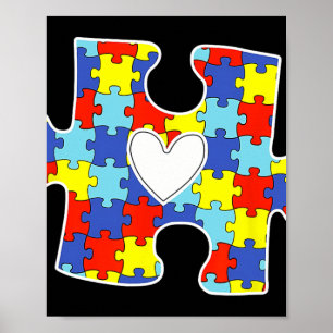 Autisme Mam Hart Puzzel Stuk Autisme Awareness Tea Poster