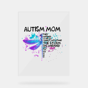 Autisme mam ik ben het Storm Shirt, libel Shirt, Acryl Bord