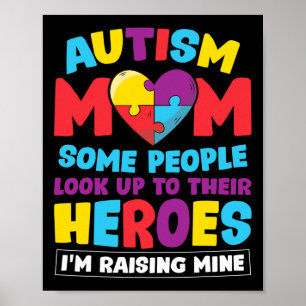 Autisme mam Mensen kijken hun helden op en nemen m Poster