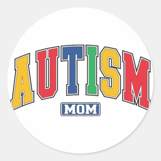 Autisme Mam Ronde Sticker (Voorkant)