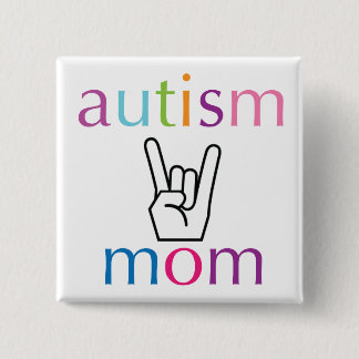 Autisme Mam Vierkante Button 5,1 Cm
