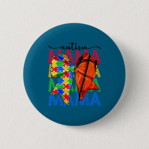 Autisme mama autisme bewustzijn coquette strik ronde button 5,7 cm