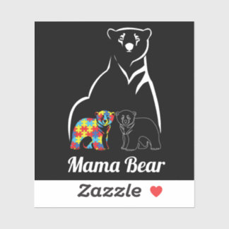 Autisme Mama Beer Autisme Bewustzijn Mama van Auti Sticker
