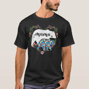 Autisme Mama Beer Moeder Liefde Steun Kind Autisme T-shirt