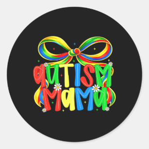 Autisme Mama Bewustzijnsboog Moederdag Ondersteuni Ronde Sticker