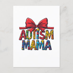 Autisme Mama Boog Coquette Mama Autisme Bewustzijn Briefkaart