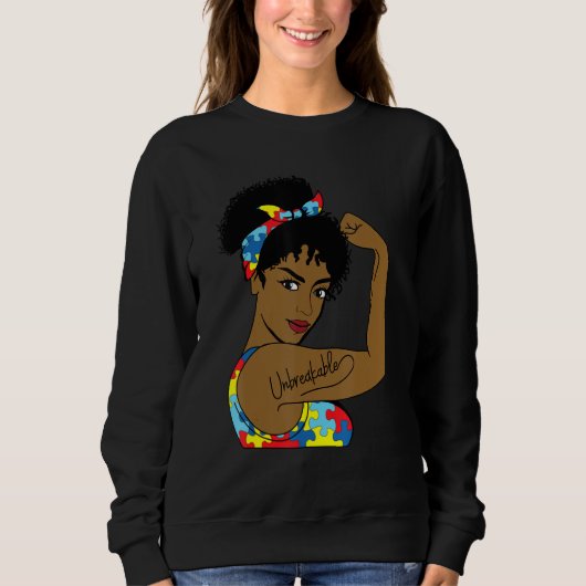 Autisme mama onbreekbaar Rosie De Riveter Sterke B Trui (Voorkant)