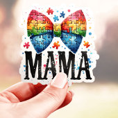 Autisme Mama Puzzel Stuk Bow Sticker
