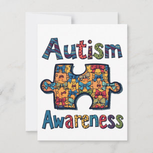 Autisme mama Puzzel Stuk Coquette Bow Ribbon Autis Feestdagenkaart