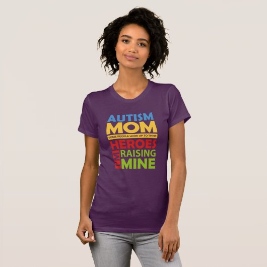 Autisme mama Raising My Hero Birthday Novelty T-shirt (Voorkant volledig)