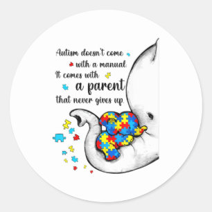 Autisme mama Shirt Vrouwen Autisme Shirten Mam Ronde Sticker