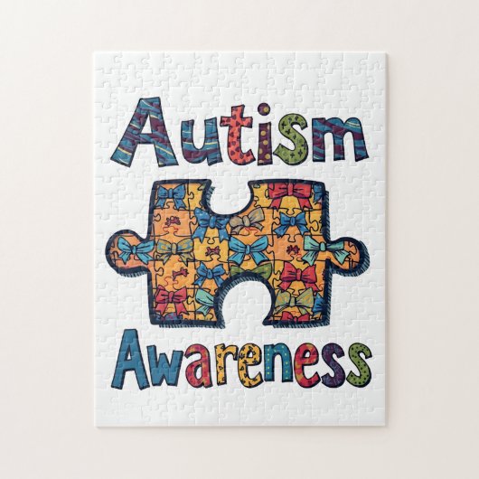 Autisme Maman Puzzle Pièce Coquette Bow Ruban Auti (Vertical)