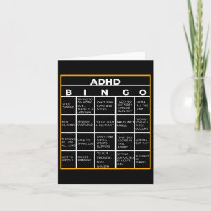 Autisme Mental Health Awareness Day ADHD Bingo Fun Kaart