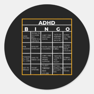 Autisme Mental Health Awareness Day Adhd Bingo Fun Ronde Sticker