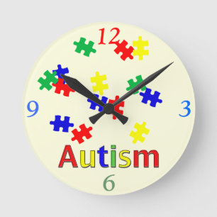 Autisme middelgrote wandklok ronde klok