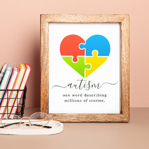 Autisme Miljoenen Verhalen Hart Puzzel Poster