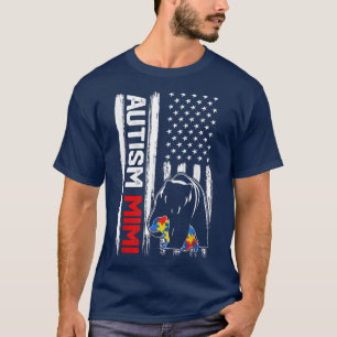 autisme Mimi Beer Amerikaanse vlag T-shirt
