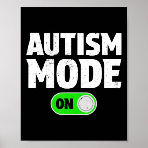 Autisme Modus Aan Funny Autisme Bewustzijn Neurodi Poster