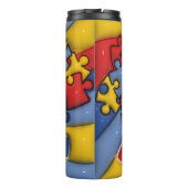 Autisme Moeder 3D Opgeblazen Tumbler Thermosbeker (Achterkant)