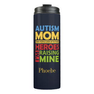 Autisme Moeder Die Mijn Held Ondersteunt Verhoogt Thermosbeker