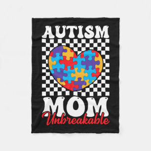 Autisme moeder hart puzzel moeder zoon autisme Awa Fleece Deken