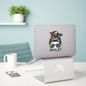 Autisme Moeder Leven, Autisme Awareness Day Gift Sticker (Laptop op bureau)