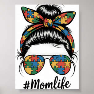 Autisme Moeder Leven Puzzel Rommelige Knot Autisme Poster