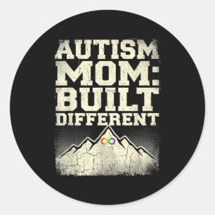 Autisme moeder liefde steun autisme bewustzijn ronde sticker