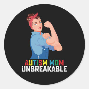 Autisme Moeder Onbreekbaar Trots Autistisch Famili Ronde Sticker