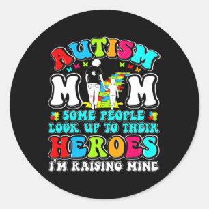 Autisme Moeder Opvoeden Held Moeder Zoon Autisme B Ronde Sticker