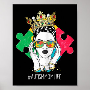 Autisme moeder Puzzle Autistic Heart Ribbon Tol Poster