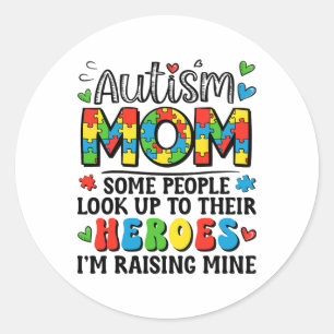 Autisme moeder verhogen Hero Groovy Autisme Bewust Ronde Sticker