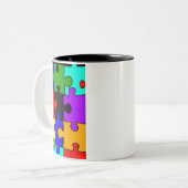 autisme mok puzzel - stuk koffie (Voorkant links)