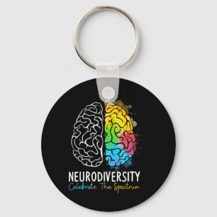 Autisme neurodiversity Spectrum ASD ADHD Rainbow B Sleutelhanger